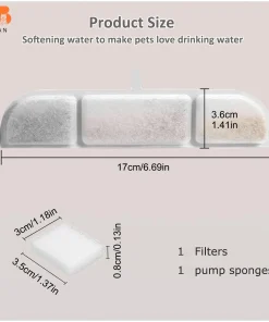 Alternative view of Replacement Filters Compatible with Fursink Pet Water Fountain,Filter Replacement for Downy Paws 84oz/2.5L Cat Water Fountain