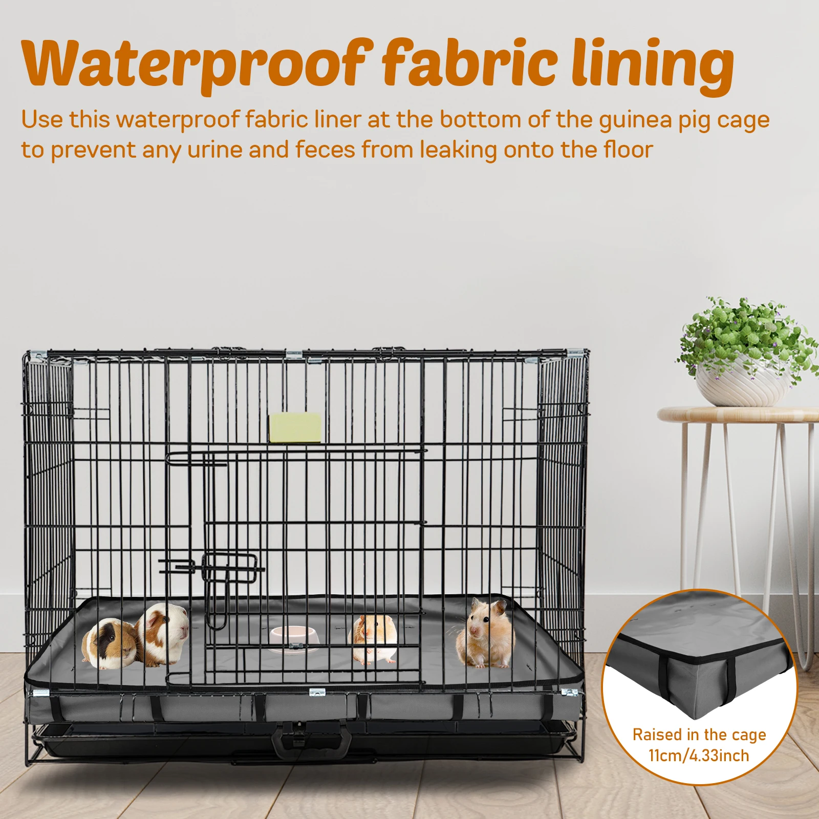 Guinea Pig Cage Liners Tarp Bottom Waterproof Guinea Pig Cage Washable Pee Pads Bedding for Rabbit Hamster Chinchilla - Image 5