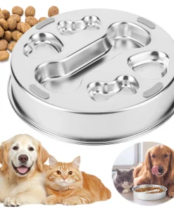 Alternative view of Stainless Steel Dog Bowl Pet Dog Slow Feeder with Non-Slip Mat Dog Water Bowl Anti-Choking Pet Bowl for Small & Medium Dogs