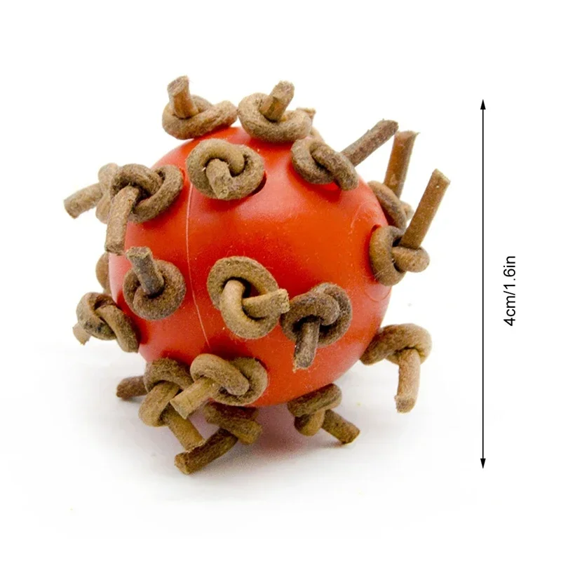 Bird Ball Chew Toy with Knots 4cm Dia Foot Toy Suitable for Amazon Parrot African Grey Cockatoo Pet Supplies - Image 3