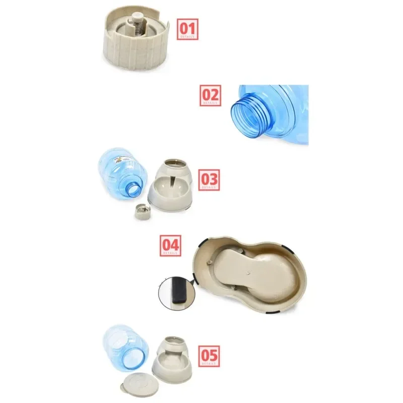 Pet Feeder Automatic Food Dispenser Cat Dog Plastic Drinking Bowl 3.75L High Capacity Creative Mini Mineral Water Bottle Design - Image 5