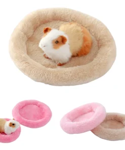 Cozy Pet Bed for Small Animals, Plush Hamster Hideout with Arctic Fleece Lining, Winter Warm Sleeping Pad & Nest