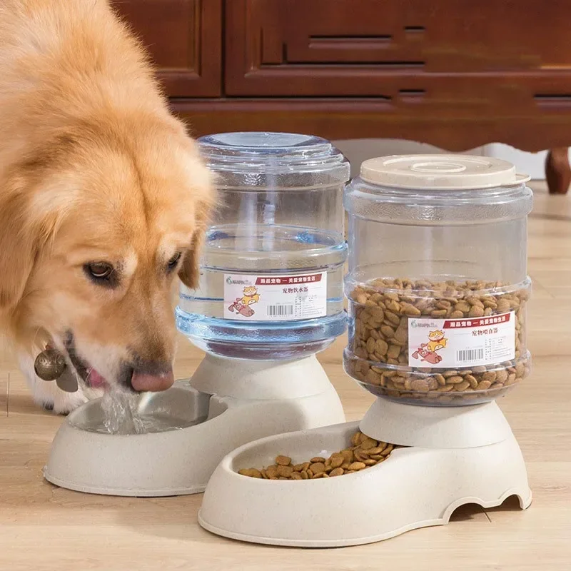 Pet Feeder Automatic Food Dispenser Cat Dog Plastic Drinking Bowl 3.75L High Capacity Creative Mini Mineral Water Bottle Design - Image 2