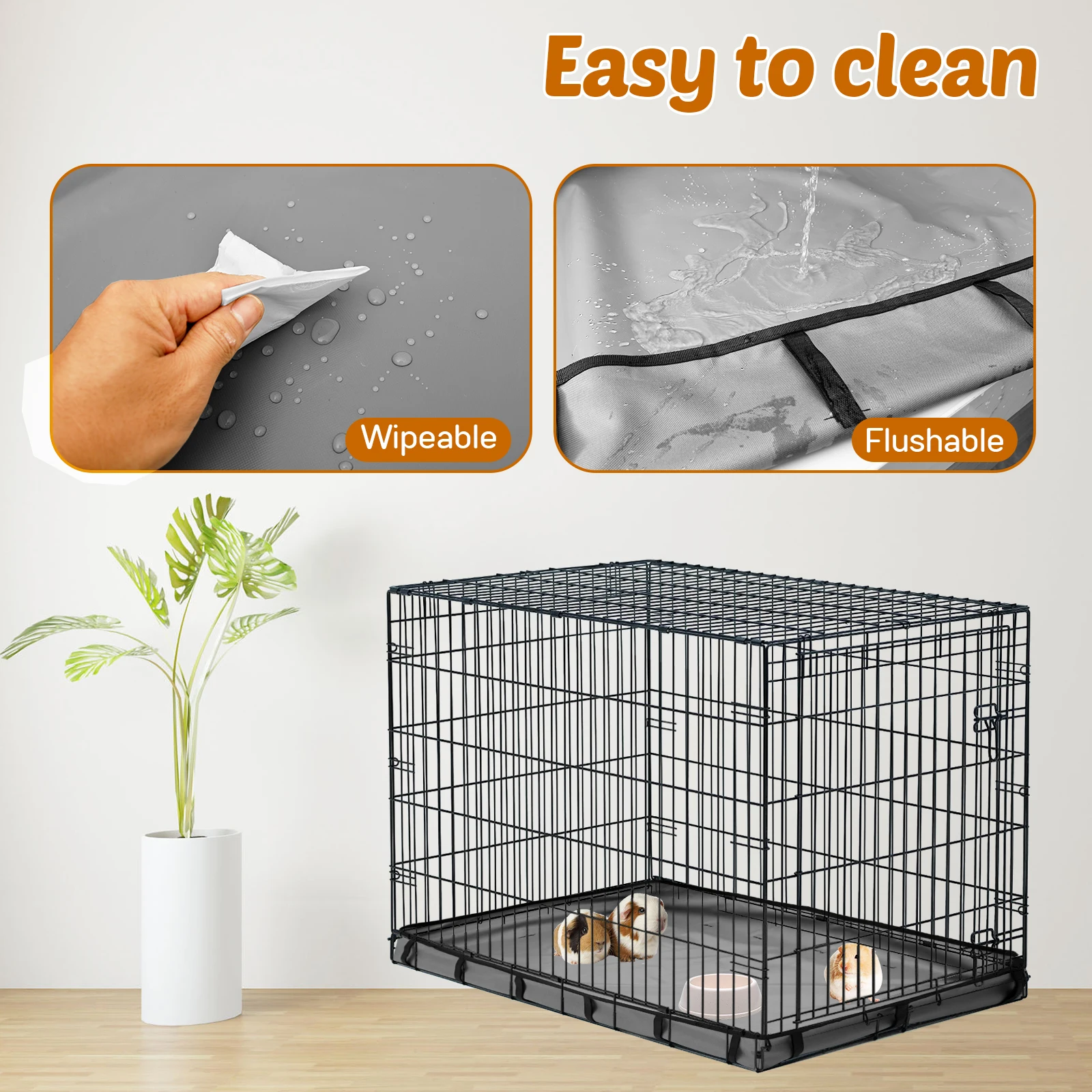 Guinea Pig Cage Liners Tarp Bottom Waterproof Guinea Pig Cage Washable Pee Pads Bedding for Rabbit Hamster Chinchilla - Image 4