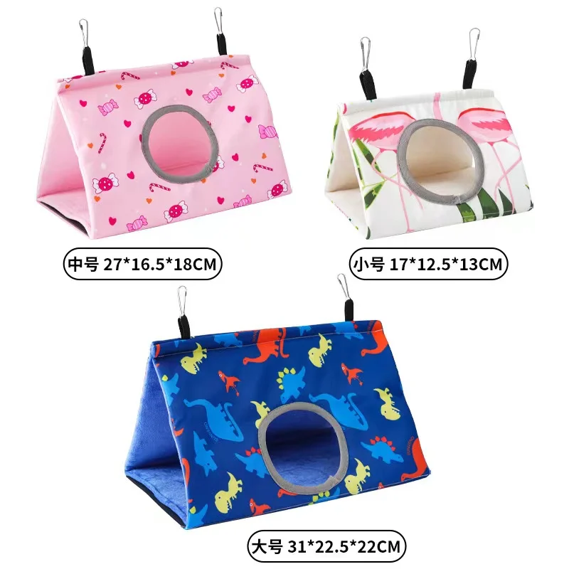 Autumn Winter Plush Parrot Nest House Hammock Thickened Sleeping Bed Cave Comfortable Hanging Cage for Bird Pet Accessories