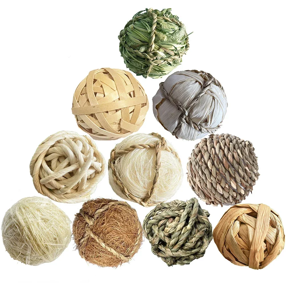 Hamster Chew Toys Small Animal Tooth Cleaning Molar Grinding Toys Natural Plant Balls for Ribbit Home Pet Supplies - Image 3