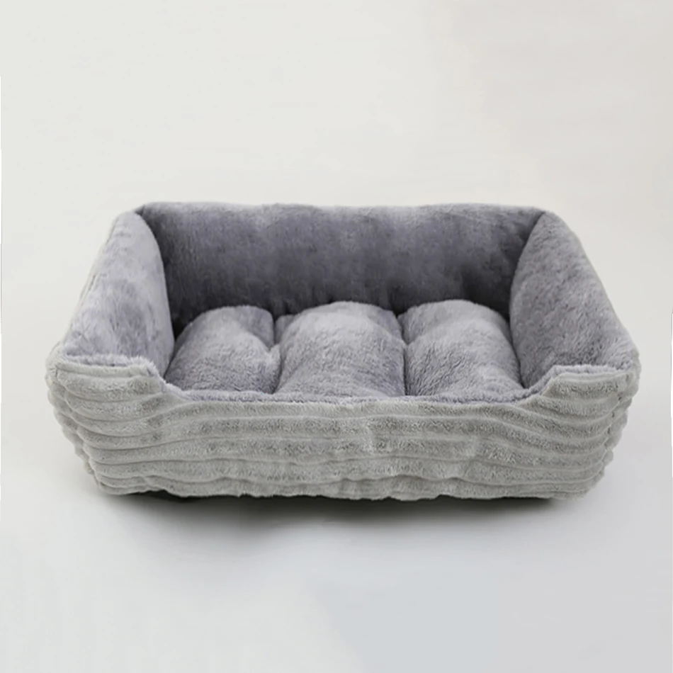 Bed for Dog Cat Pet Square Plush Kennel Medium Small Dog Sofa Bed Cushion Pet Calming Dog Bed House Pet Supplies Accessories - Image 2