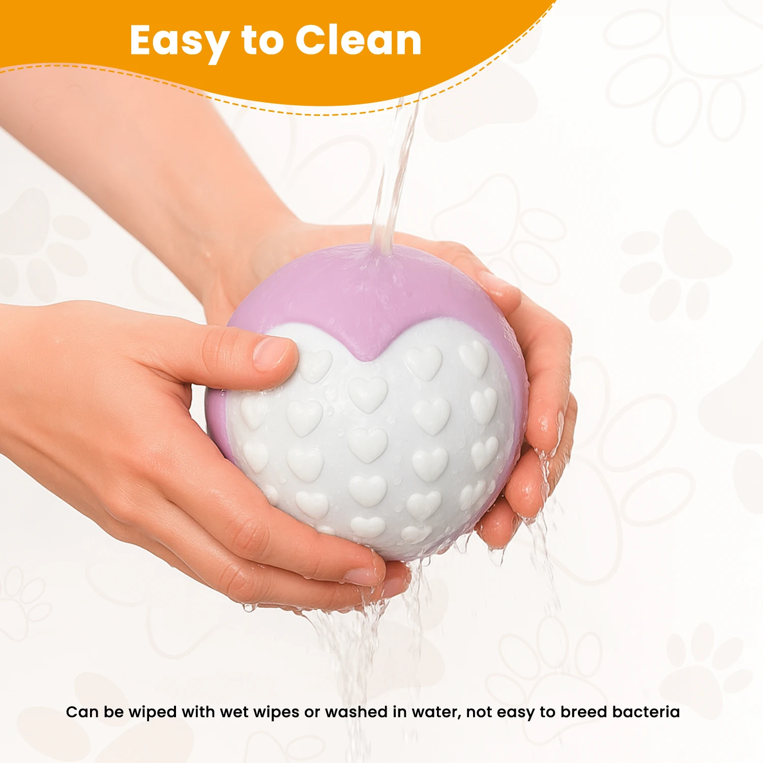 3Pcs Squeaky Dog Toy Balls with Paw/Heart/Bone Emboss, Dog Teething Chew Toys, Natural Latex Dental Care Interactive pet Toys - Image 4