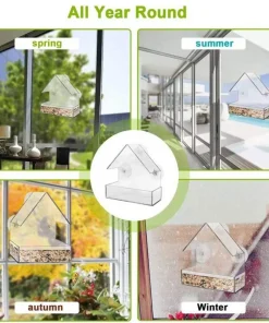 Smart Bird House Pet Feeder Transparent with Camera Home Pet Bird Feeder 1080P HD Easy Installation Pet Accessories