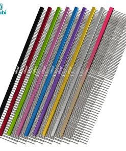 Oitabi Pet Comb Stainless Steel Long Teeth Comb for Dogs & Cats Pet Hair Comb for Home Grooming Kit Removes Knots Mats & Tangles