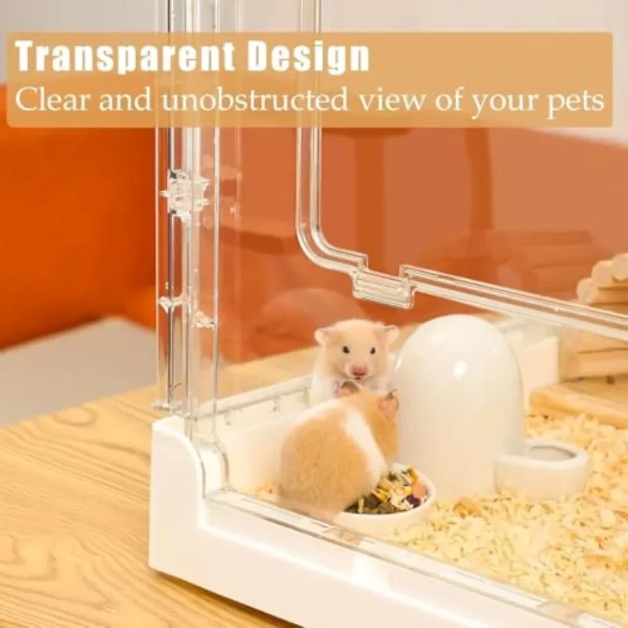 Hamster Cage and Guinea Pig Cages Acrylic Cage for Small Animal Pets Large Transparent Gerbil Cage and Habitats Hedgehog Dwarf - Image 3