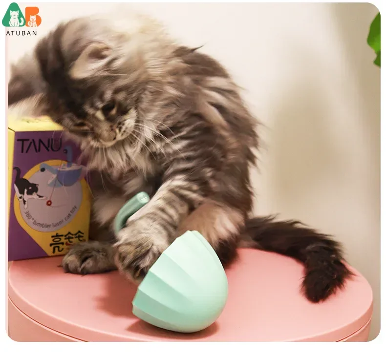 ATUBAN Cat Laser Toy,Pet Automatic Laser Cat Toys for Indoor Cats Kitten Tumbler Interaction Toys,360 Degree Irregular Rotation - Image 6