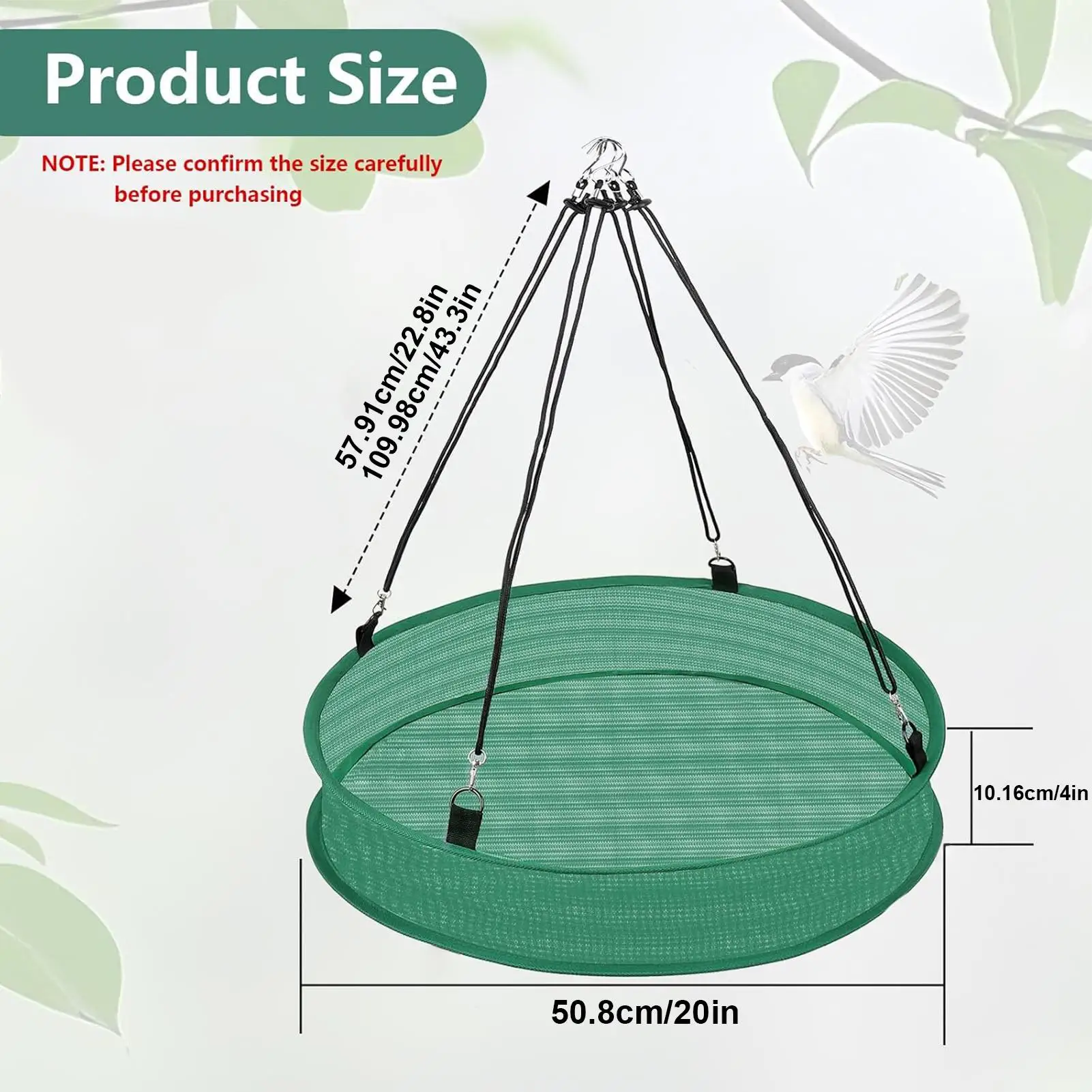 Hanging bird feeder bird feeding net outdoor Finch bird food Catcher Tray Spill Proof parrot food container For Backyard Garden - Image 6