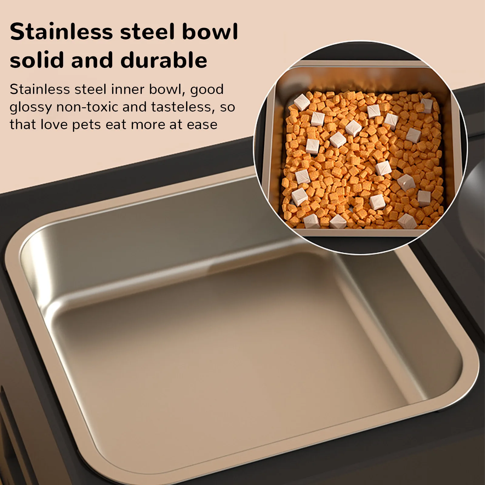 Dog Feeding Table Stainless Steel Bowl Foldable Raised Feeder Non Slip Durable Black Pet Food Stand Small Medium Dogs Use - Image 4