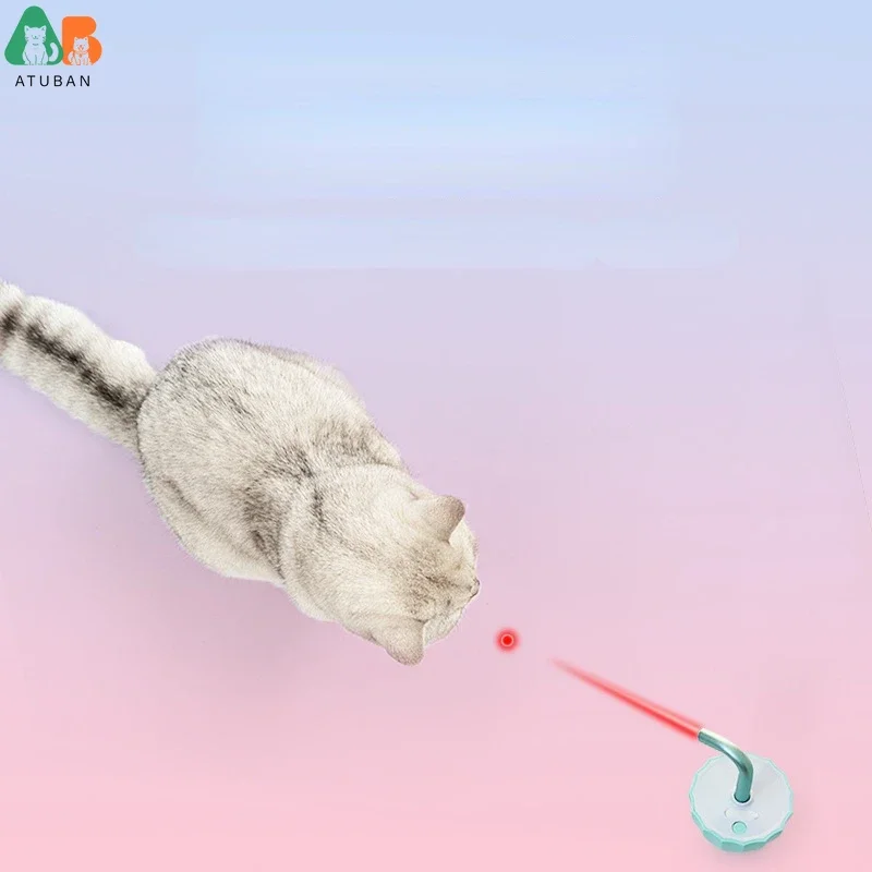 ATUBAN Cat Laser Toy,Pet Automatic Laser Cat Toys for Indoor Cats Kitten Tumbler Interaction Toys,360 Degree Irregular Rotation - Image 2