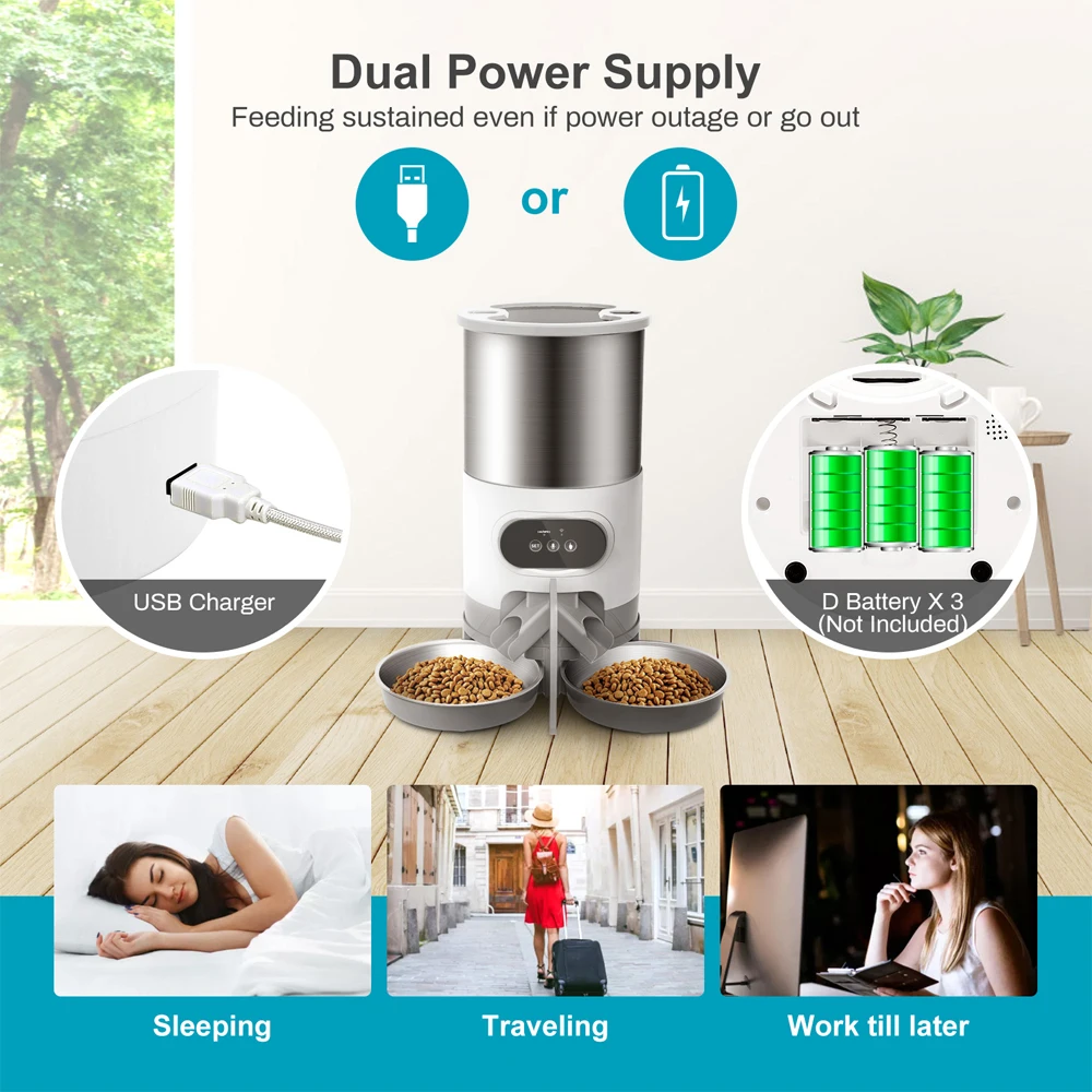 Tuya Smart APP Pet Feeder Cat Dog Food Dispenser Suitable For Small And Medium-Sized Cats And Dogs Mobile Phone Remote Feeding - Image 3