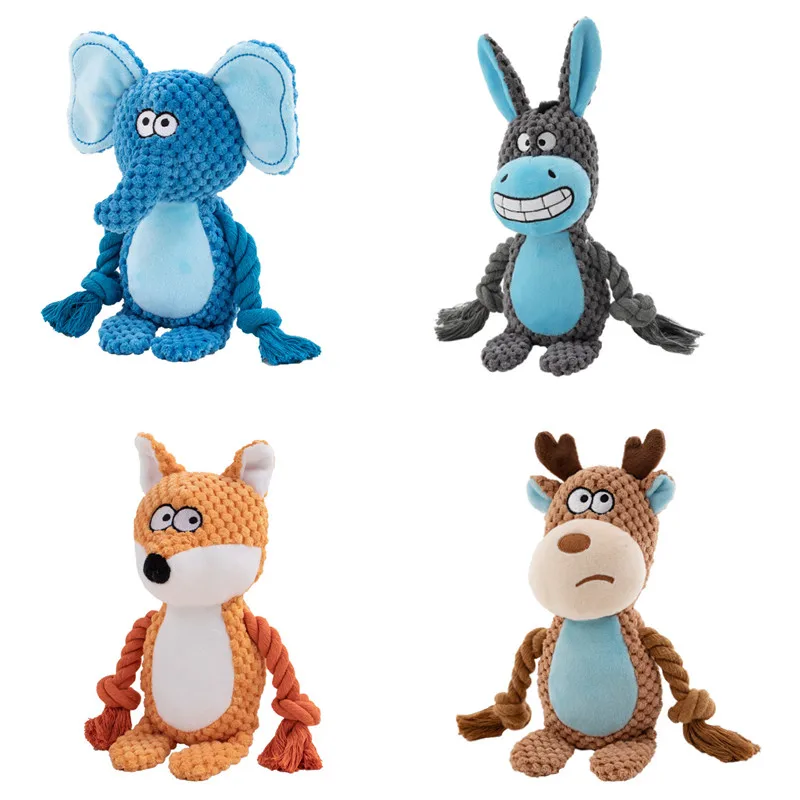 Stuffed Raw Small Joint Dog Plush Chew Toy Indestructible Bite Resistant Sound Puppy Squeaker Dogs Rattle For Pet Toys Supplies - Image 2