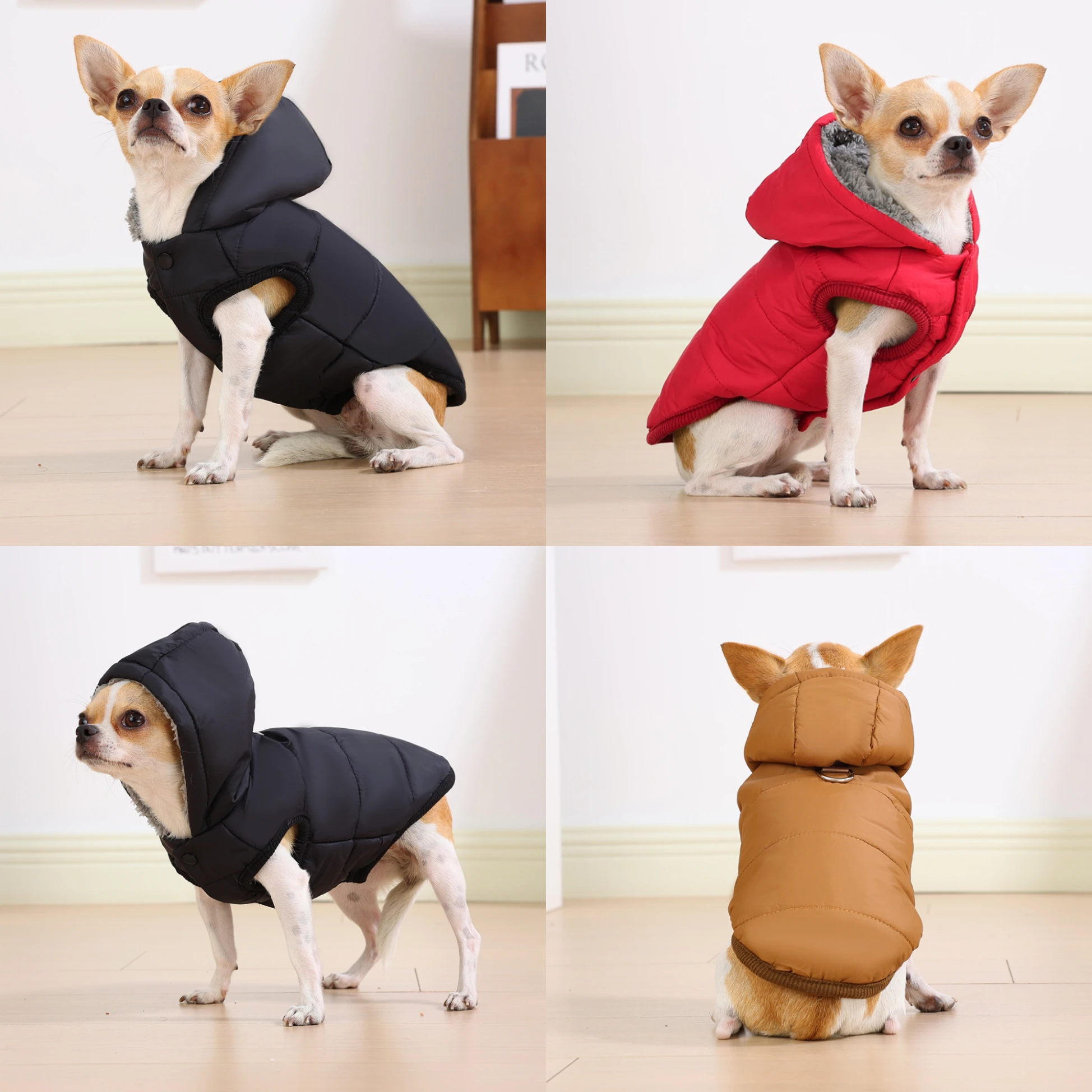Waterproof Pet Cat Hoodie Jacket For Small Medium Cats Winter Warm Fleece Kitten Costume with D-ring Sphynx Coat Pug Clothing - Image 5