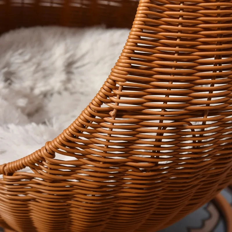 Cat and dog kennel rattan pet products Summer pet kennel cool kennel hanging cat basket four seasons universal pet mat - Image 4