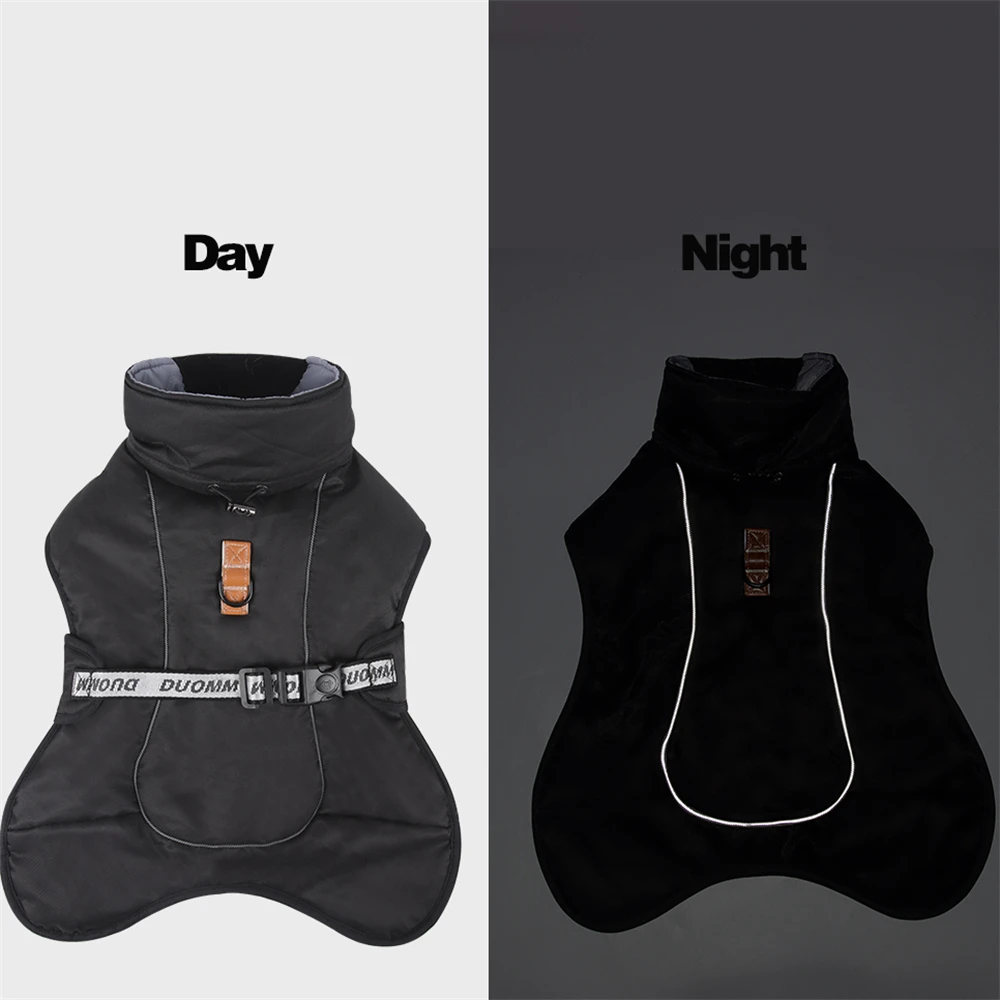 Winter Warm Dog Clothes For Medium Large Dogs Reflective Windproof Pet Thicken Down Jacket Labrador French Bulldog Coat Outfits - Image 4