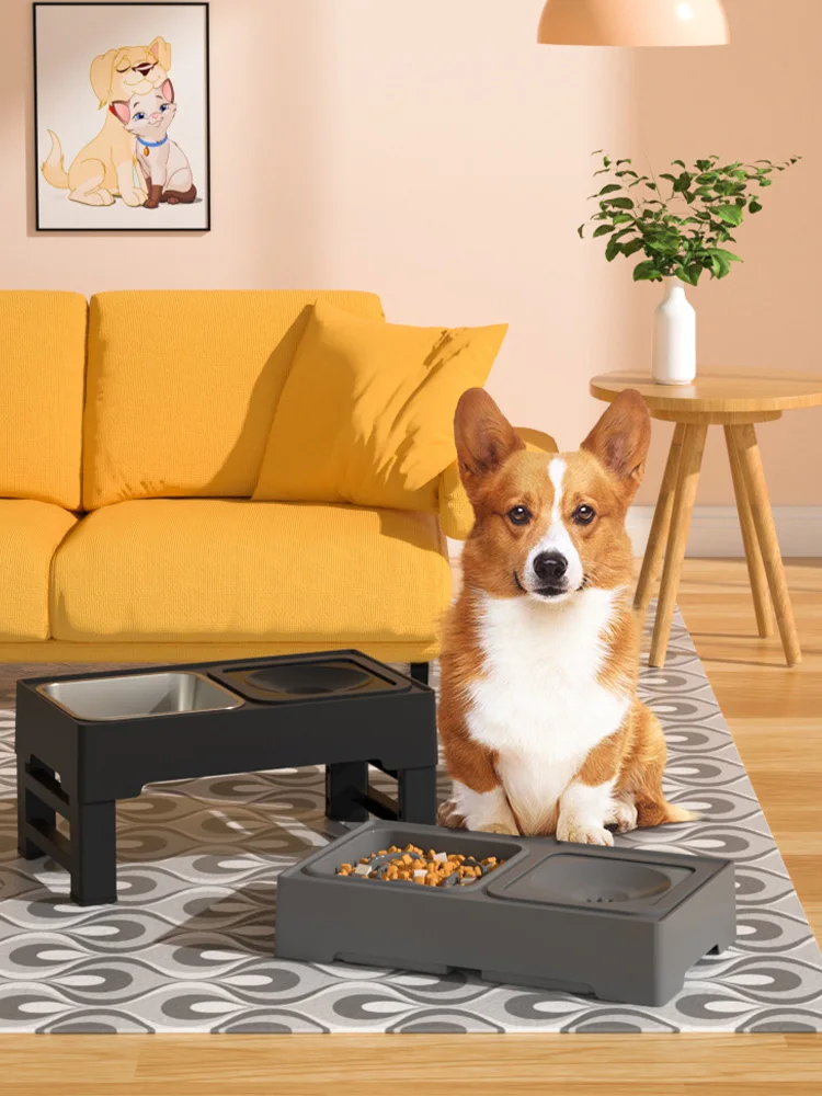 Dog Feeding Table Stainless Steel Bowl Foldable Raised Feeder Non Slip Durable Black Pet Food Stand Small Medium Dogs Use - Image 5