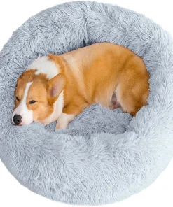 40-110cm Round Pet Bed for Large Dog Bed Super Soft Cat Bed Long Plush Dog House for Medium Dog House Winter Warm Sleeping