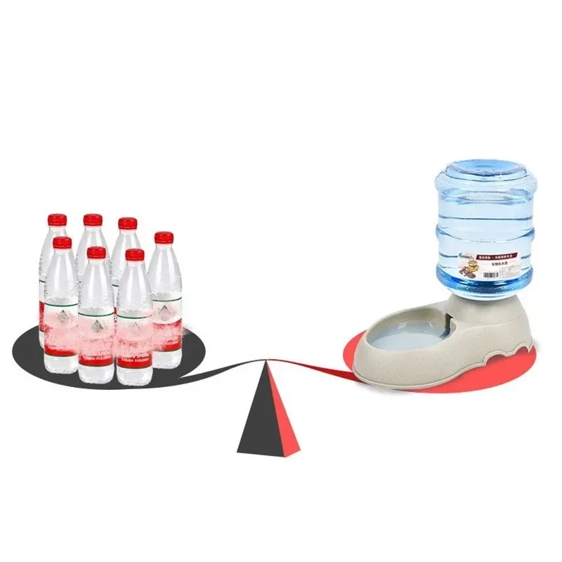 Pet Feeder Automatic Food Dispenser Cat Dog Plastic Drinking Bowl 3.75L High Capacity Creative Mini Mineral Water Bottle Design - Image 4
