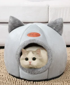 Alternative view of Deep Sleep Cat Bed Cave Cats Mat Basket Comfort In Winter Small Dog House Pets Tent Beds Nest For Cat Pet Shop Cat Supplies