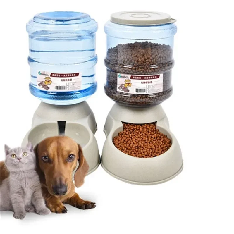Pet Feeder Automatic Food Dispenser Cat Dog Plastic Drinking Bowl 3.75L High Capacity Creative Mini Mineral Water Bottle Design - Image 3