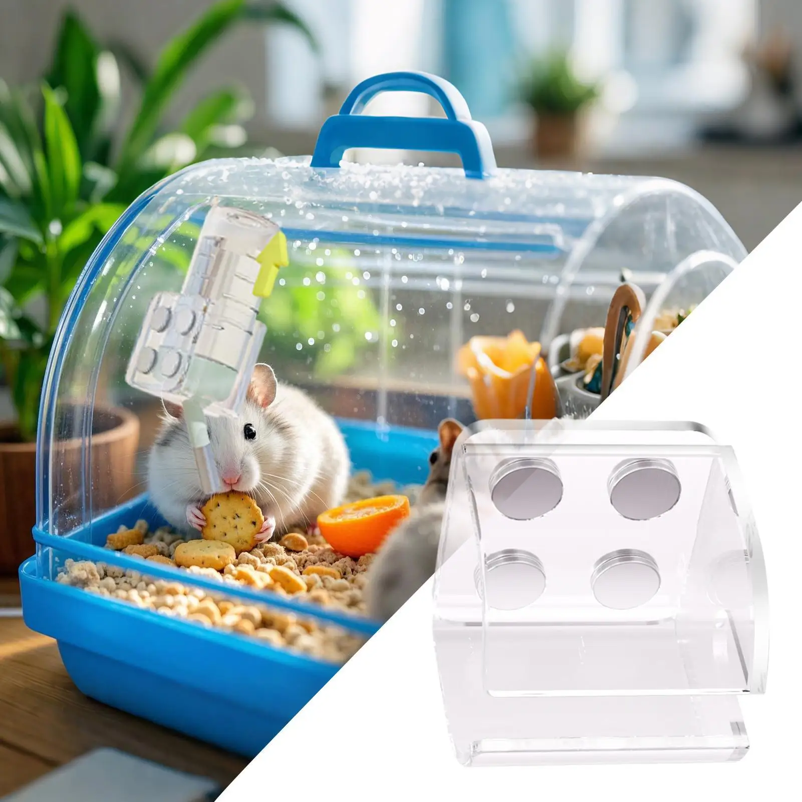 Magnetic water bottle holder water dispenser holder Small Pet Feeder Magnet Bracket Leakproof Hamster Water Bottle Holder forPet - Image 4