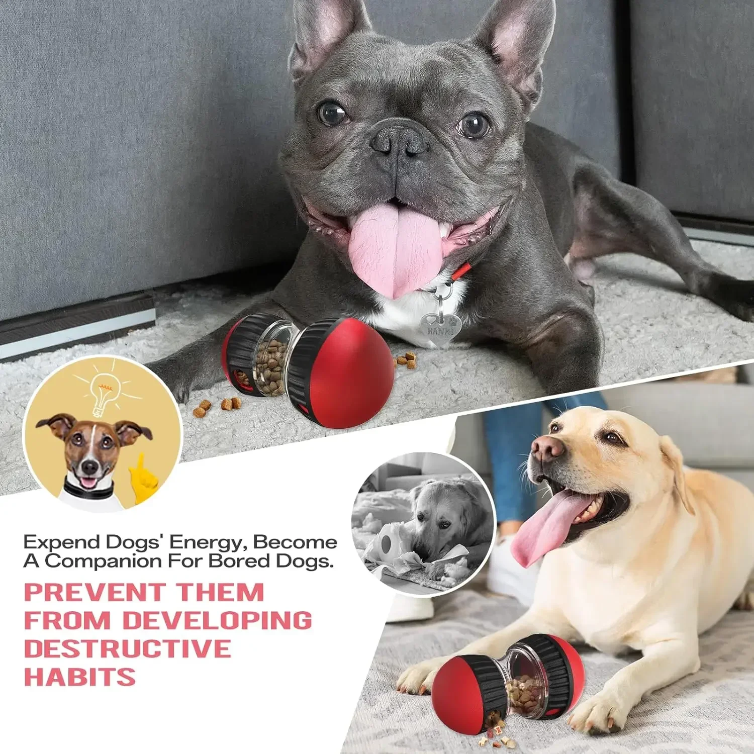 Dog Puzzle Toy Elliptical Track Rolling Increase Intelligence Ball Leaky Food Develop Good Habits Durable Interactive Pet Toys - Image 6