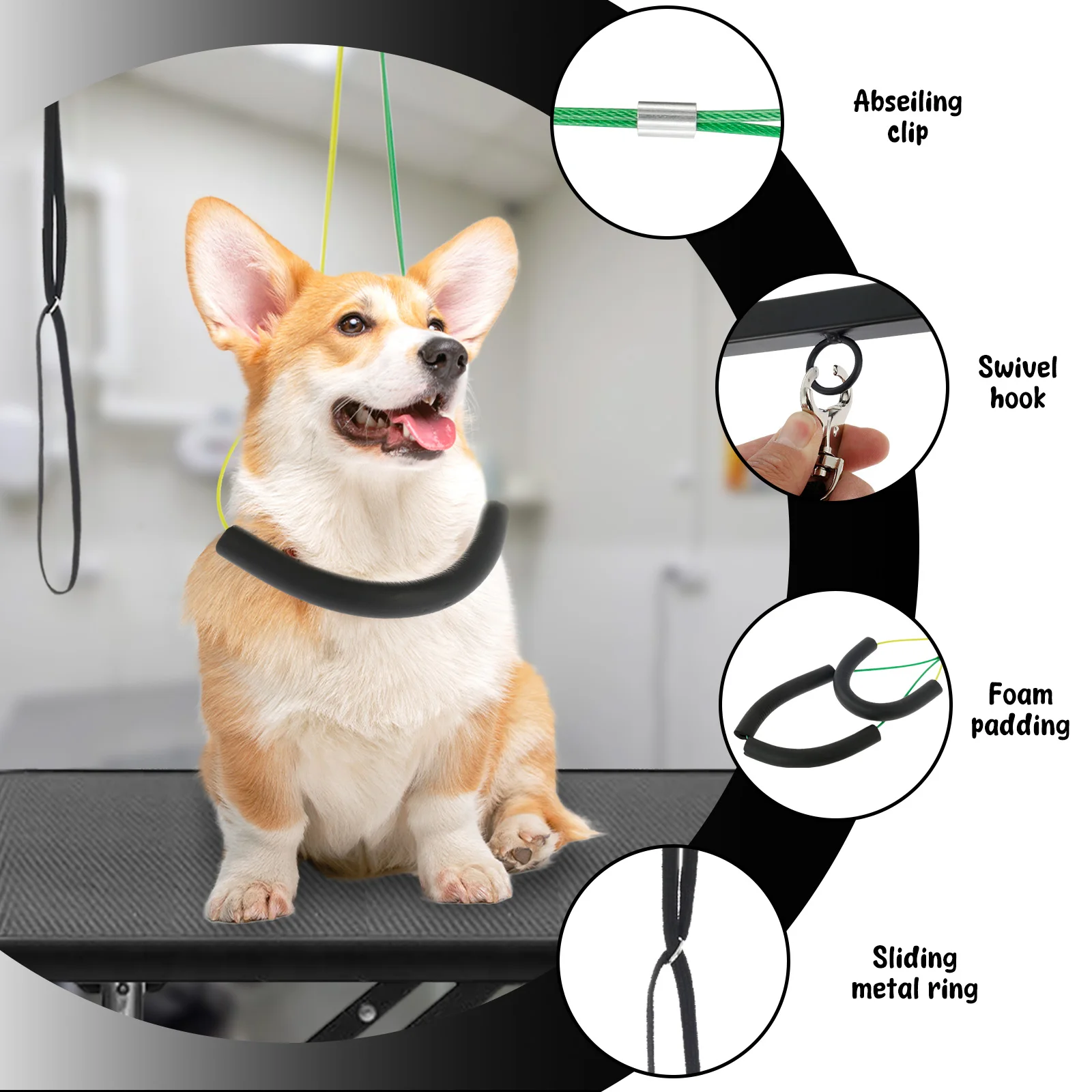 Dog Grooming Table Arm Iron Pet Grooming Stand with Clamp Height Adjustable Fixed Dog Beauty Stand for Pet Nail Clipping Haircut - Image 3
