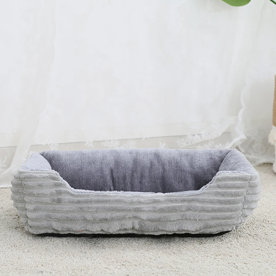 Bed for Dog Cat Pet Square Plush Kennel Medium Small Dog Sofa Bed Cushion Pet Calming Dog Bed House Pet Supplies Accessories - Image 4