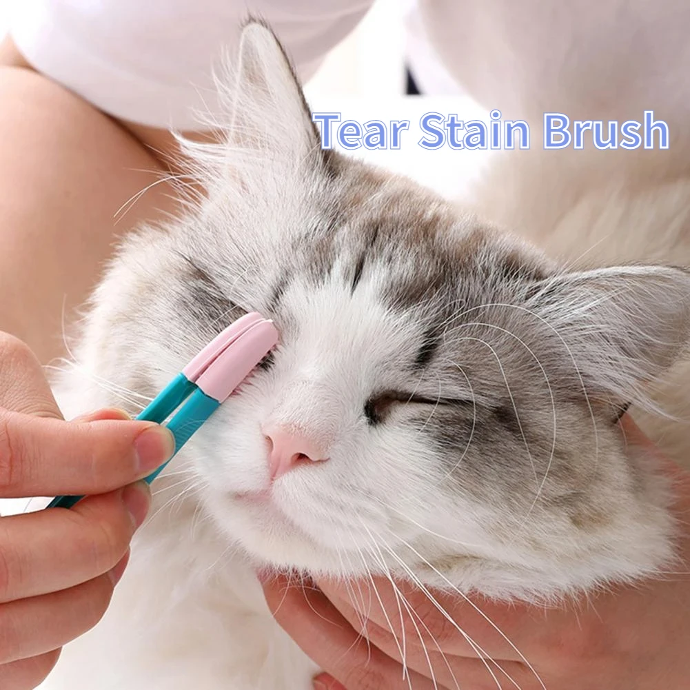 Dog Cat Cleaning Supplies Soft Pet Eye Rub Handheld Cats Tear Stains Brush Eye Care Pets Cleaning Grooming Tools Cat Accessories - Image 2