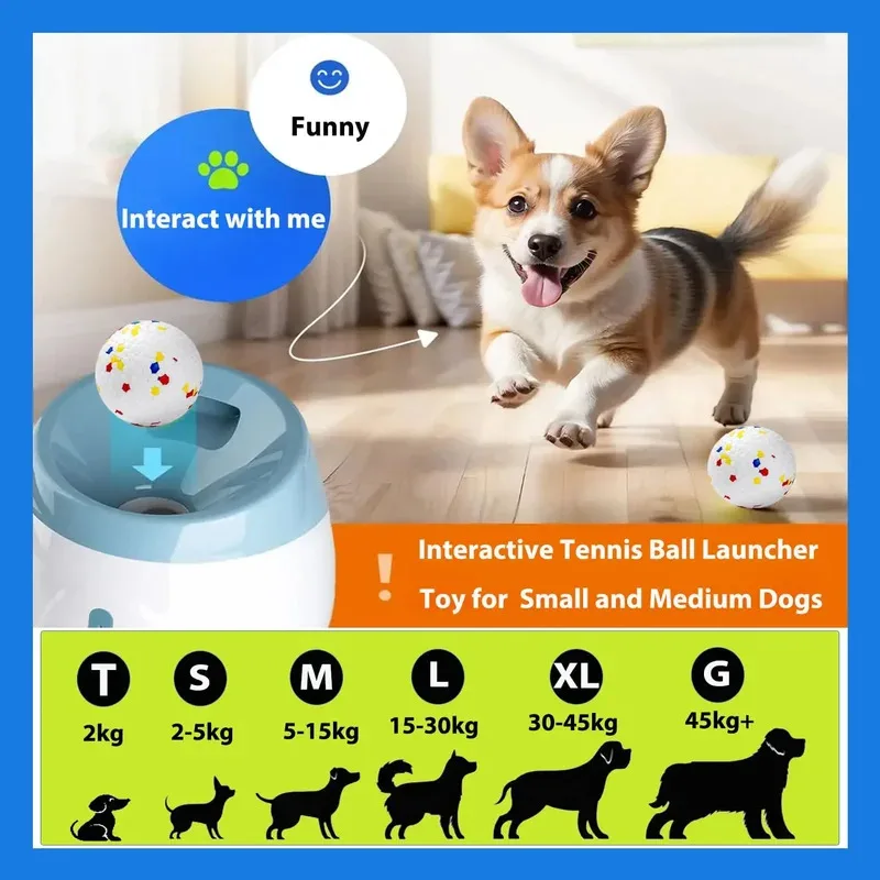 Automatic Dog Ball Launcher, Rechargeable Tennis Ball Thrower for Interactive Training Fetch Play, Fun Toy for Medium Large Dog - Image 4