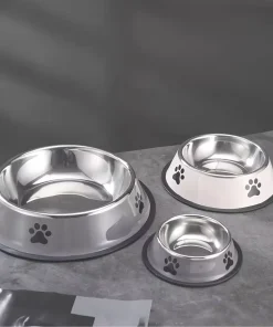Stainless steel pet bowl cat bowl dog food bowl multiple specifications anti-fall food bowl large capacity feeding pet supplies