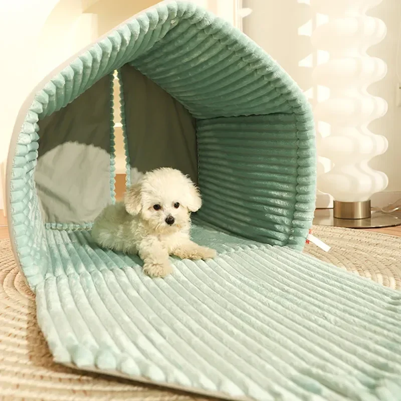 Closed Dog House with Door Curtain Winter Windproof Nest for Dogs Cats Outdoor Portable Cat Tent Dog Villa Sleep Kennel Cat Mat - Image 2
