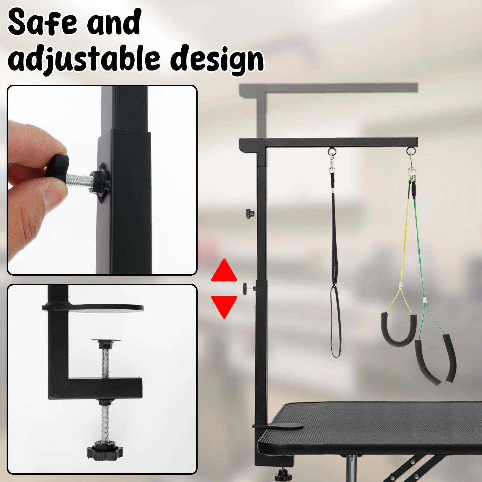Dog Grooming Table Arm Iron Pet Grooming Stand with Clamp Height Adjustable Fixed Dog Beauty Stand for Pet Nail Clipping Haircut - Image 4