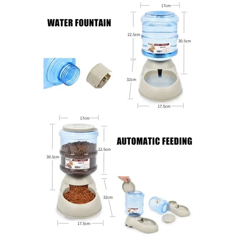 Pet Feeder Automatic Food Dispenser Cat Dog Plastic Drinking Bowl 3.75L High Capacity Creative Mini Mineral Water Bottle Design - Image 6